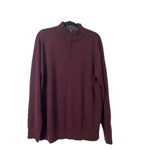 Tailorbyrd Sweater Mens Sz XXL 100% Merino Wool 1/4 Zip Pullover‎ Preppy Golfer